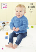 King Cole 5472 Babies Sweater and Jacket in Big Value Baby DK (leaflet) Knitting Pattern