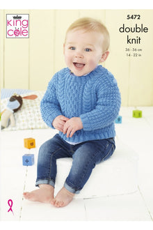 King Cole 5472 Babies Sweater and Jacket in Big Value Baby DK (leaflet) Knitting Pattern