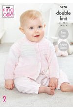 King Cole 5778 Cardigan and Sweater in Baby Pure DK (leaflet) Knitting Pattern