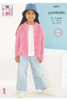 King Cole 6251 Sweater and Cardigan in Yumtastic (leaflet) Knitting Pattern