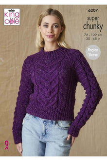 King Cole 6207 Sweater and Slipover in Celestial Super Chunky (leaflet) Knitting Pattern