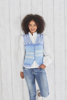 King Cole 5698 V Neck Cardigan and Waistcoat in Fjord DK (leaflet) Knitting Pattern