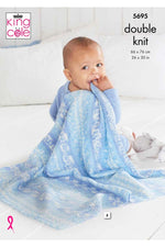 King Cole 5695 Blankets in Fjord DK (leaflet) Knitting Pattern