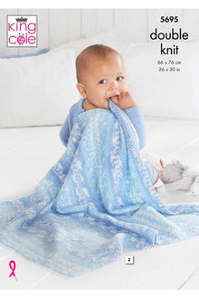 King Cole 5695 Blankets in Fjord DK (leaflet) Knitting Pattern