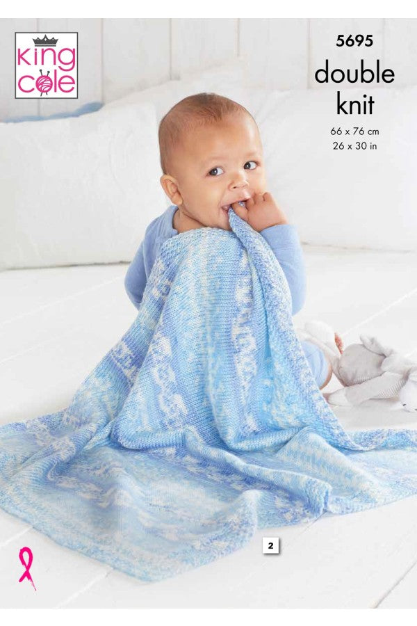 King Cole 5695 Blankets in Fjord DK (leaflet) Knitting Pattern