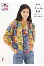 King Cole 6258 Cardigan and Jumper in Bramble DK (leaflet) Crochet Pattern