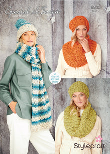 Stylecraft 9805 Accessories in Special XL Tweed Knitting Pattern