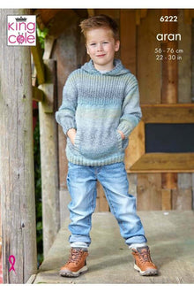 King Cole 6222 Hoodies in Crescendo Aran (leaflet) Knitting Pattern