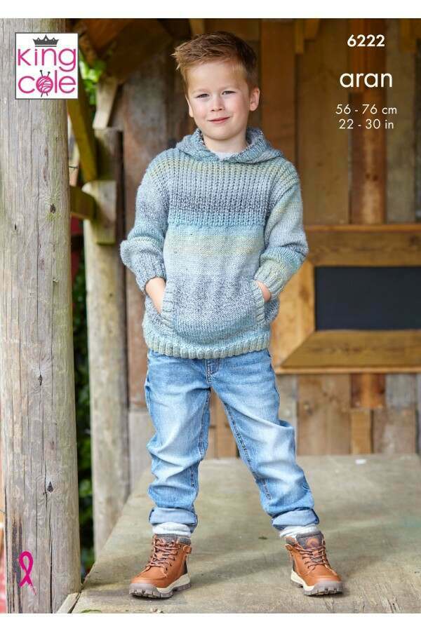 King Cole 6222 Hoodies in Crescendo Aran (leaflet) Knitting Pattern