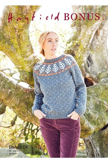 Sirdar 8290 Sweater in Hayfield Bonus DK Knitting Pattern