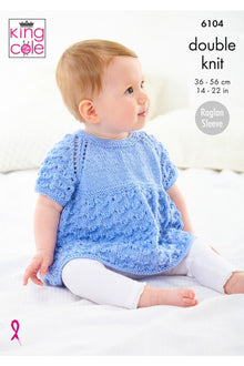 King Cole 6104 Jacket, Angel Top, Cardigan and Hat in Baby Glitz DK (leaflet) Knitting Pattern