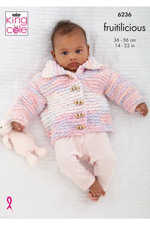 King Cole 6236 Jacket, Cardigan and Waistcoat in Fruitilicious (leaflet)