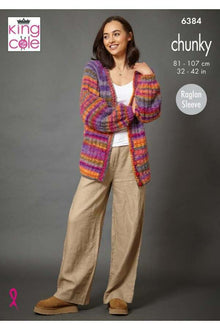 King Cole 6384 Sweater and Cardigan in Flair Chunky (leaflet) Knitting Pattern