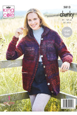 King Cole 5813 Ladies Cardigans in Autumn Chunky Knitting Pattern