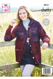 King Cole 5813 Ladies Cardigans in Autumn Chunky Knitting Pattern
