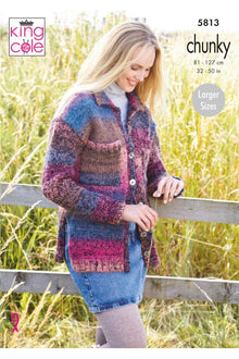 King Cole 5813 Ladies Cardigans in Autumn Chunky Knitting Pattern