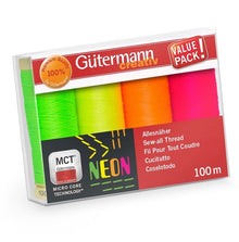 Gutermann Thread Set, Neon, 100m