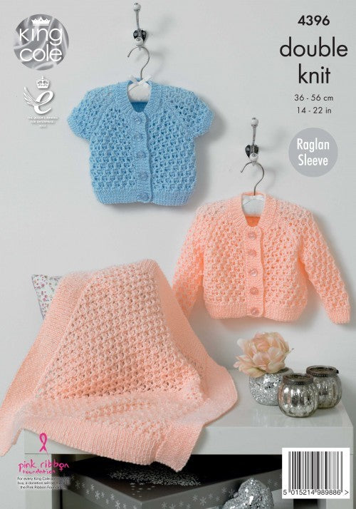 King Cole 4396 Cardigans and Blanket in Baby Glitz DK (leaflet) Knitting Pattern