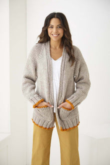King Cole 6218 Sweater and Cardigan in Big Value Super Chunky (leaflet) Knitting Pattern