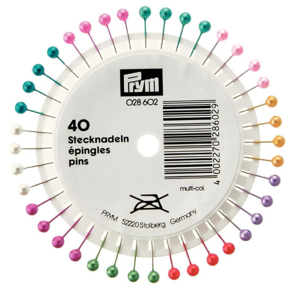 Prym Pearl-headed Pins assorted col 0.58 x 40 mm