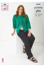 King Cole 6394 Gilet and Cardigan in Yummy Glitz (leaflet) Knitting Pattern