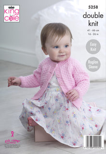 King Cole 5258 Cardigans in Big Value Baby DK 50g (leaflet) Knitting Pattern