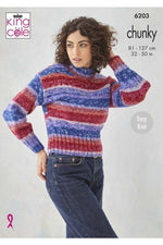 King Cole 6203 Slipover and Sweater in Hedgerow Chunky (leaflet) knitting pattern