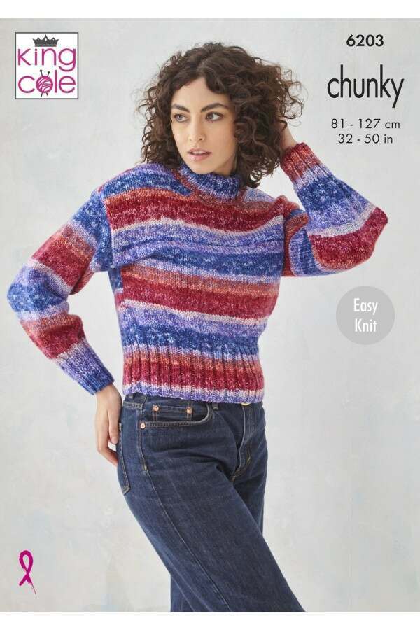 King Cole 6203 Slipover and Sweater in Hedgerow Chunky (leaflet) knitting pattern