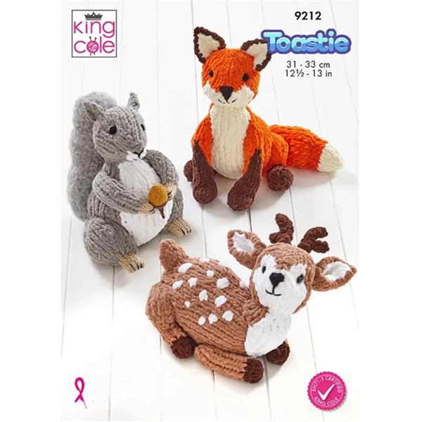 King Cole 9212 Toastie Fox, Reindeer & Squirrel Toy Pattern