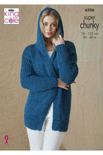 King Cole 6206 Hooded Jacket and Waistcoat in Celestial Super Chunky (leaflet) Knitting Pattern