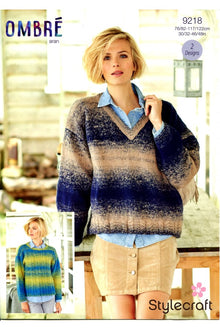 Stylecraft 9218 Cable Crew and Vee Neck Jumpers Aran Knitting Pattern