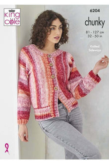 King Cole 6204 Sweater and Jacket in Hedgerow Chunky (leaflet) Knitting Pattern