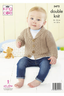 King Cole 5472 Babies Sweater and Jacket in Big Value Baby DK (leaflet) Knitting Pattern