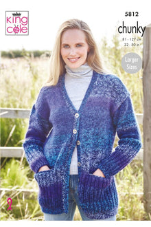 King Cole 5812 Ladies Cardigans in Autumn Chunky Knitting Pattern