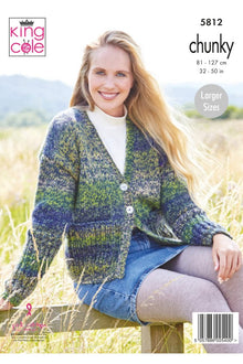 King Cole 5812 Ladies Cardigans in Autumn Chunky Knitting Pattern