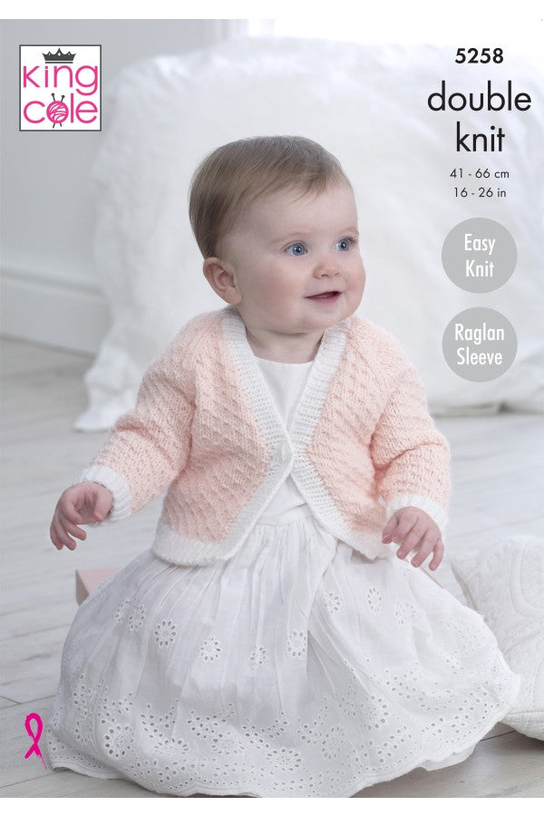 King Cole 5258 Cardigans in Big Value Baby DK 50g (leaflet) Knitting Pattern