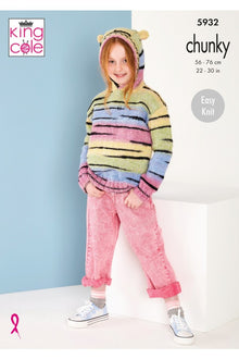 King Cole 5932 Sweater and Hoodie in Safari Chunky (leaflet) Knitting Pattern
