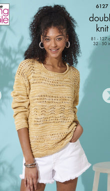 King Cole 6127 Sweater and Top in Linen-dale Reflections DK Pattern (leaflet)