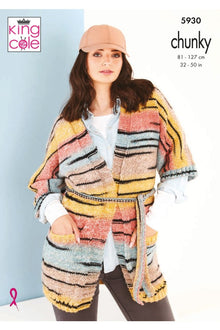 King Cole 5930 Cardigans in Safari Chunky (leaflet) Knitting Pattern