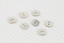 Rustic Square Buttons, Mother of Pearl, Natural, 11.25mm (pack of 7)