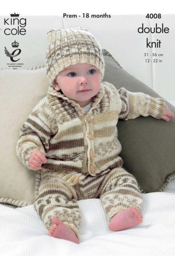 King Cole 4008 Outdoor set in Cherish DK (leaflet) Baby Knitting Pattern