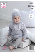 King Cole 5255 Sweaters and Hats in Big Value Baby DK 50g (leaflet) Knitting Pattern
