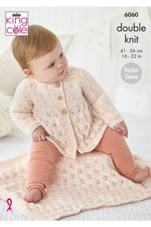 King Cole 6060 Jacket, Cardigan and Blanket in Cloud Nine DK (leaflet) Knitting Pattern