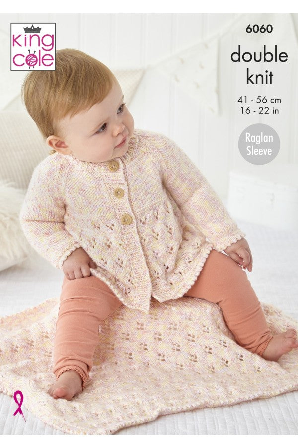 King Cole 6060 Jacket, Cardigan and Blanket in Cloud Nine DK (leaflet) Knitting Pattern