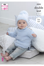 King Cole 5255 Sweaters and Hats in Big Value Baby DK 50g (leaflet) Knitting Pattern