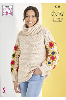 6228 King Cole Ladies Chunky Jumper Crochet Pattern