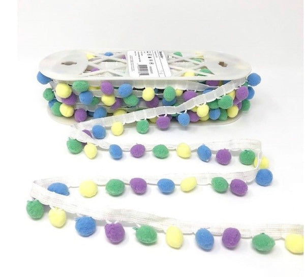 28mm Pom Pom Fringe Trim - All Colours - Per Metre