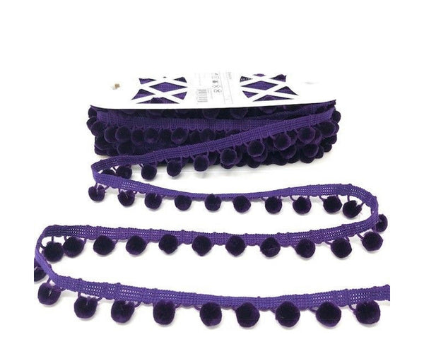 28mm Pom Pom Fringe Trim - All Colours - Per Metre