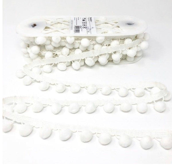 28mm Pom Pom Fringe Trim - All Colours - Per Metre