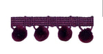 28mm Pom Pom Fringe Trim - All Colours - Per Metre